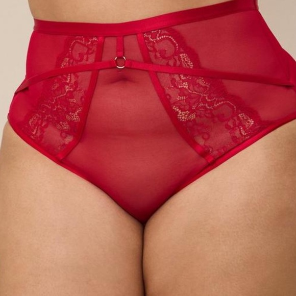 Torrid Red Bow Bralette and High Leg Pantie Set - Picture 4 of 6